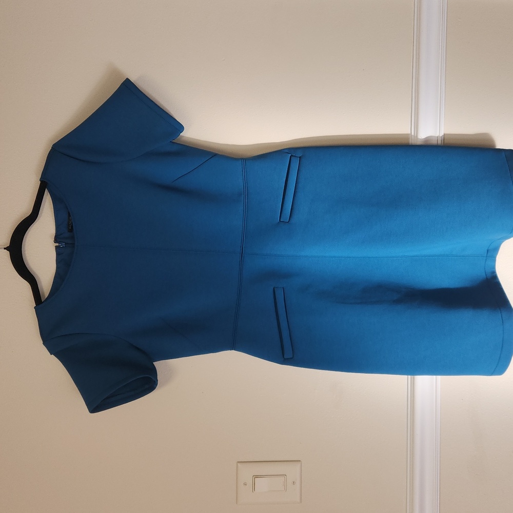 Classic Turquoise Short Sleeve Sheath Dress Ann Taylor